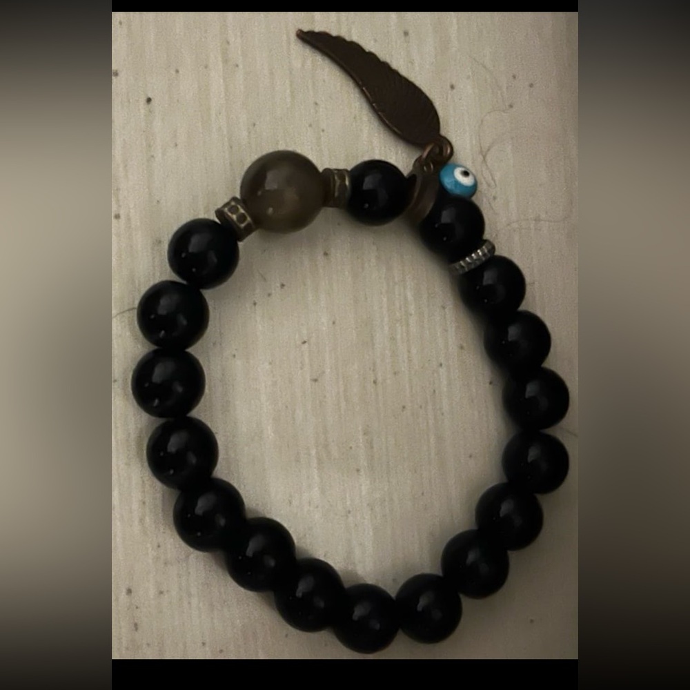 Evil eye protection stretch bracelet.